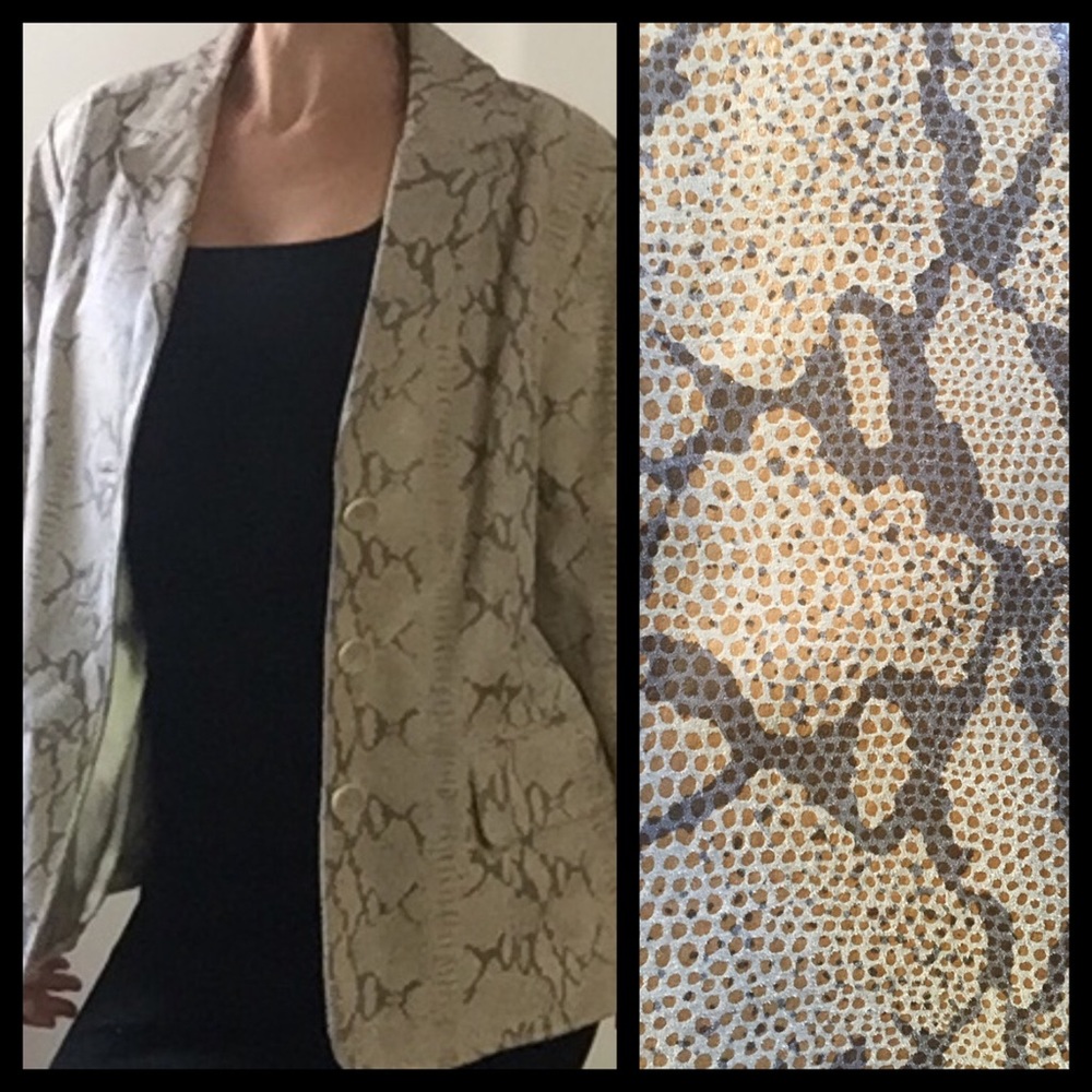 Genuine Leather Jacket Satin Snake Python Medium … - image 2